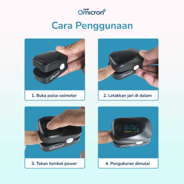 TaffOmicron Fingertip Pulse Oximeter Digital Alat Ukur Oksigen Darah - PO-C6AO