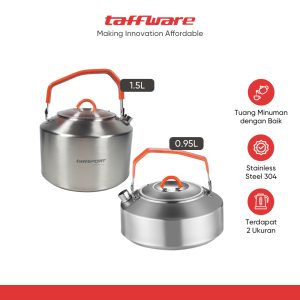 TaffSPORT Teko Camping Outdoor Teapot Kettle Stainless Steel - HWSH