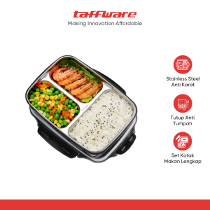 TaffHOME Kotak Makan Stainless Steel 304 Sealed Lunch Box 1.3L - U-4