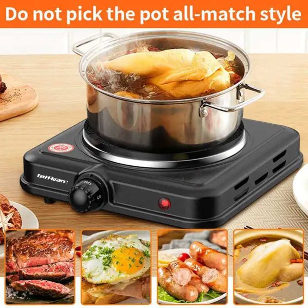 Taffware Kompor Listrik 1 Tungku Mini Portable 5 Gear Hot Plate 1000W - 5702