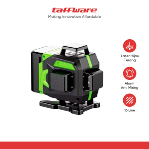 Taffware Laser Level Green Beam 4D 16 Line Alarm Remote Smart App - BT360