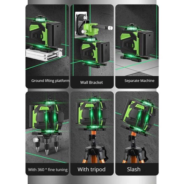Taffware Laser Level Green Beam 4D 16 Line Alarm Remote Smart App - BT360