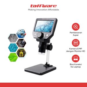 Taffware Mikroskop Digital USB 1080P dengan Monitor and Stand - G1000