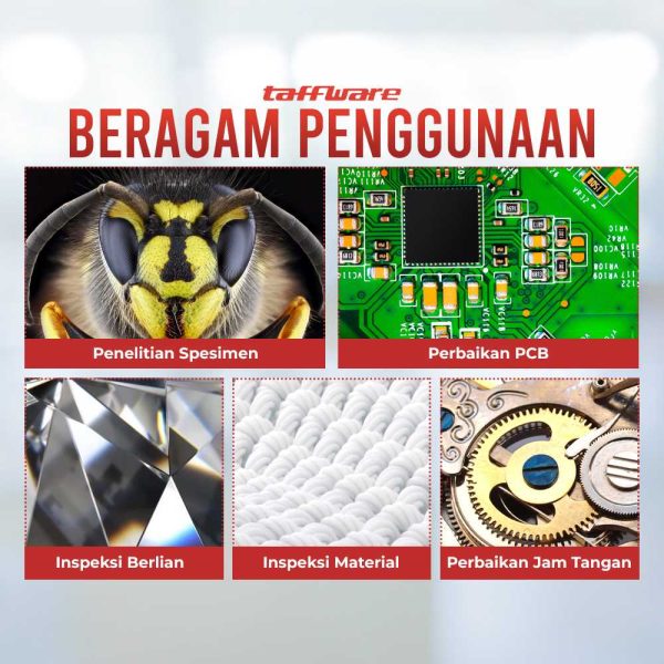 Taffware Mikroskop Digital USB 1080P dengan Monitor and Stand - G1000