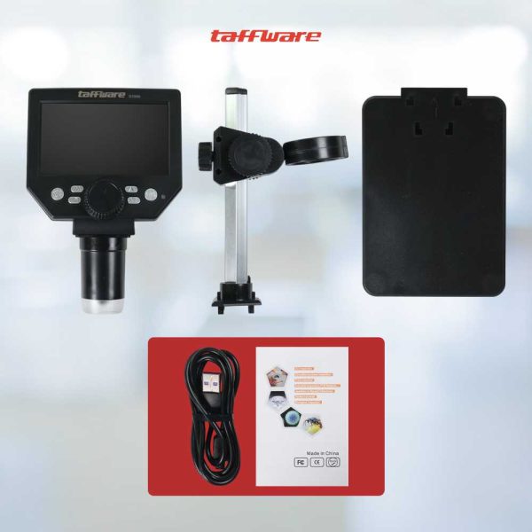 Taffware Mikroskop Digital USB 1080P dengan Monitor and Stand - G1000
