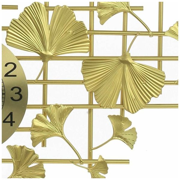 TaffHOME Jam Dinding Besi Elegan Ginkgo Biloba Silent Movement 105cm - LZ-50