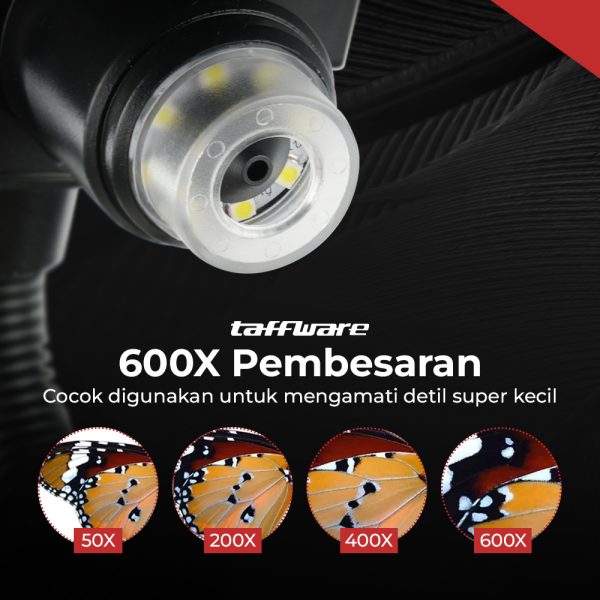Taffware Mikroskop Digital 10 MP Pembesaran 1000X LED Display - G5