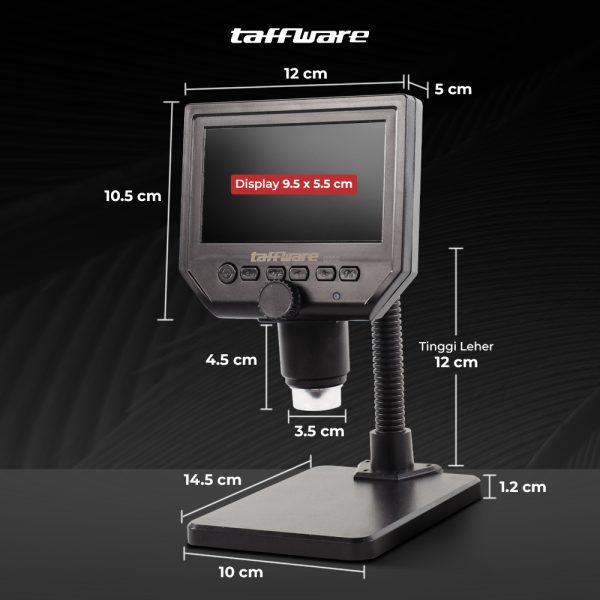 Taffware Mikroskop Digital 10 MP Pembesaran 1000X LED Display - G5