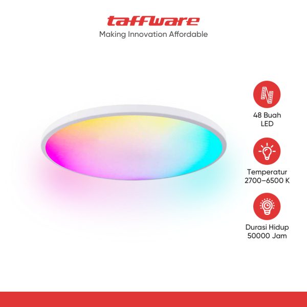 TaffLED Lampu Plafon Minimalis LED Smart Lamp RGBCW 220V 24W - SKCL