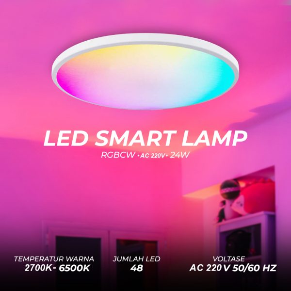 TaffLED Lampu Plafon Minimalis LED Smart Lamp RGBCW 220V 24W - SKCL