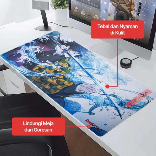 TaffGO Gaming Mouse Pad XL Desk Mat Demon Slayer Theme 800x400x2mm - K-48