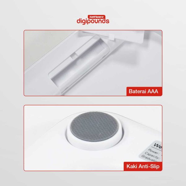 Taffware Digipounds Timbangan Badan Digital Scale 180kg Battery Type - CB610