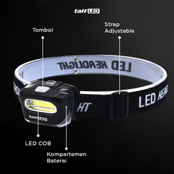 TaffLED Senter Kepala Headlamp COB LED - TG-005