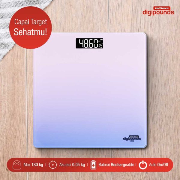 Taffware Digipounds Timbangan Badan Digital Scale Rechargeable 180kg - AR18