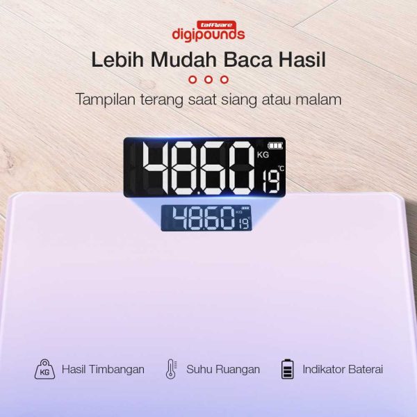 Taffware Digipounds Timbangan Badan Digital Scale Rechargeable 180kg - AR18