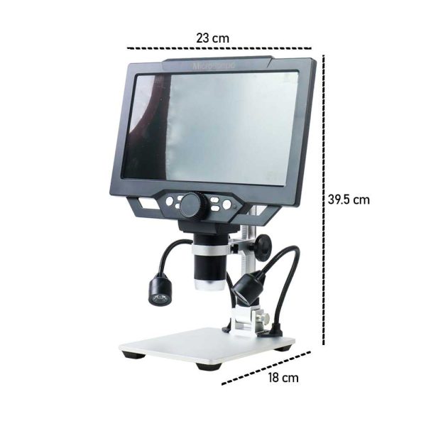 Taffware Mikroskop Digital 12MP 1600X dengan Monitor and Metal Stand - G1600