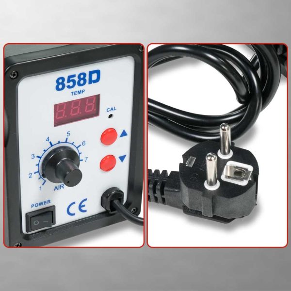 Taffware 858D Desoldering Heat Gun dengan Station 220V 750W