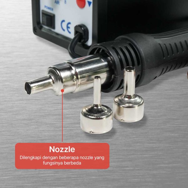 Taffware 858D Desoldering Heat Gun dengan Station 220V 750W
