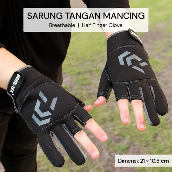 TaffSPORT Sarung Tangan Mancing Breathable Glove Half Finger 1 Pair - DW-GRTX