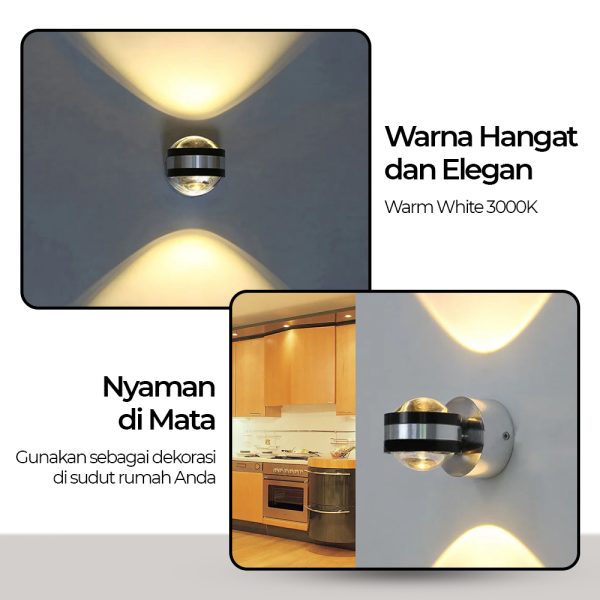 TaffLED Lampu Dinding Hias Modern Wall Lamp LED 6W Warm White 85-265V - WLA8286