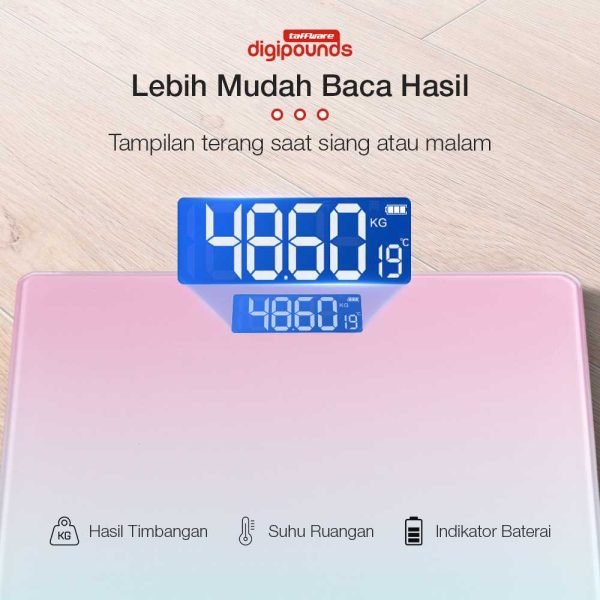 Taffware Digipounds Timbangan Badan Digital Scale Battery 180kg - AB18