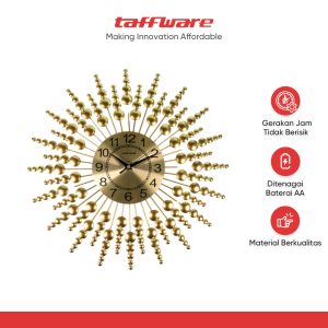 TaffHOME Jam Dinding Besi Elegan Matahari Silent Movement 45cm - WM-68
