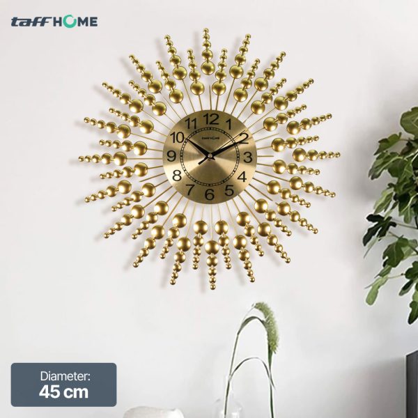TaffHOME Jam Dinding Besi Elegan Matahari Silent Movement 45cm - WM-68
