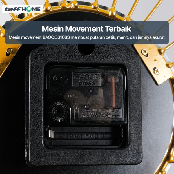 TaffHOME Jam Dinding Besi Elegan Matahari Silent Movement 45cm - WM-68