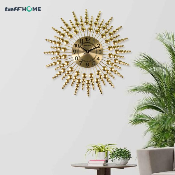 TaffHOME Jam Dinding Besi Elegan Matahari Silent Movement 45cm - WM-68