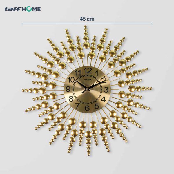 TaffHOME Jam Dinding Besi Elegan Matahari Silent Movement 45cm - WM-68