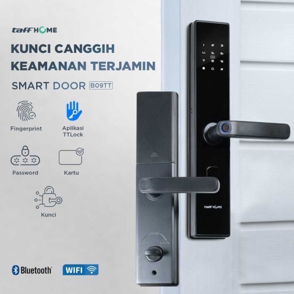 TaffHOME Smart Door Lock Fingerprint Password Bluetooth Card TTLock - B09TT