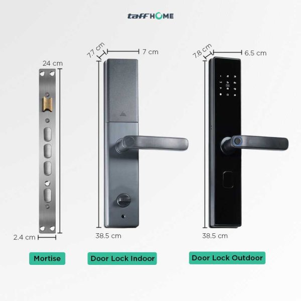TaffHOME Smart Door Lock Fingerprint Password Bluetooth Card TTLock - B09TT