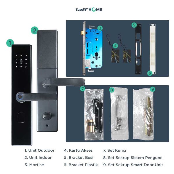 TaffHOME Smart Door Lock Fingerprint Password Bluetooth Card TTLock - B09TT
