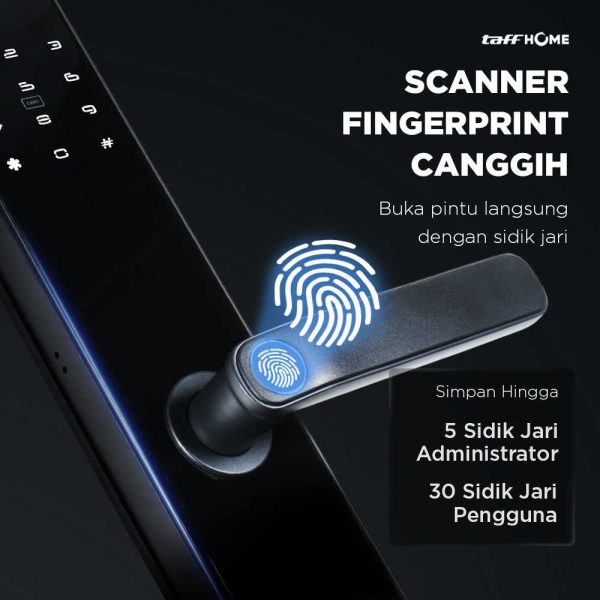 TaffHOME Smart Door Lock Fingerprint Password Bluetooth Card TTLock - B09TT