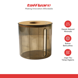 TaffHOME Tempat Tisu Roll Round Toilet Paper Container Plastic - E28