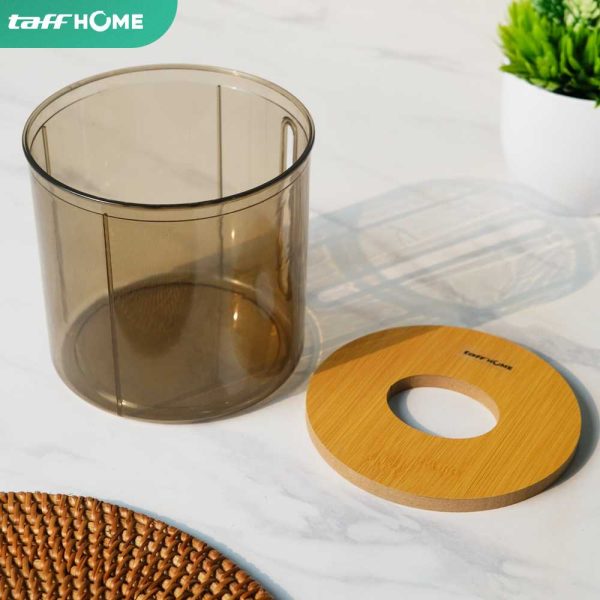 TaffHOME Tempat Tisu Roll Round Toilet Paper Container Plastic - E28