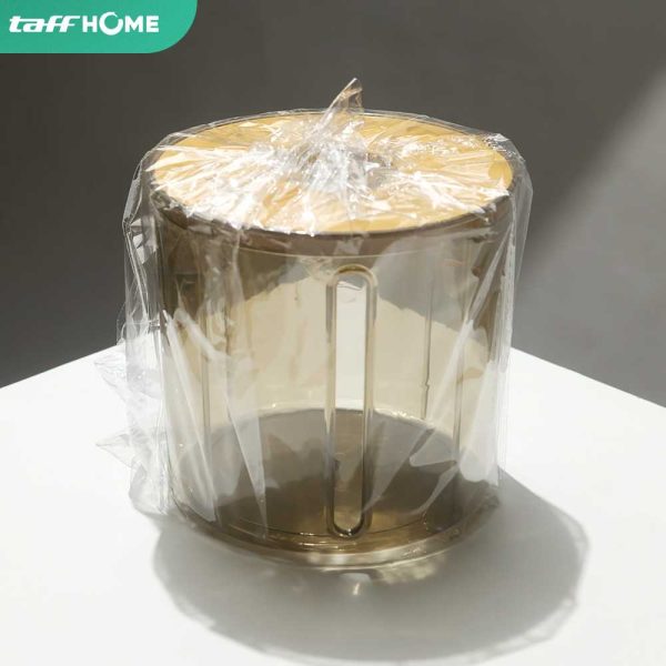 TaffHOME Tempat Tisu Roll Round Toilet Paper Container Plastic - E28