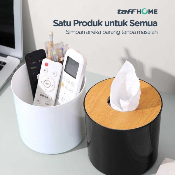 TaffHOME Kotak Tisu Kayu Multifungsi Wooden Tissue Box - ZJ003
