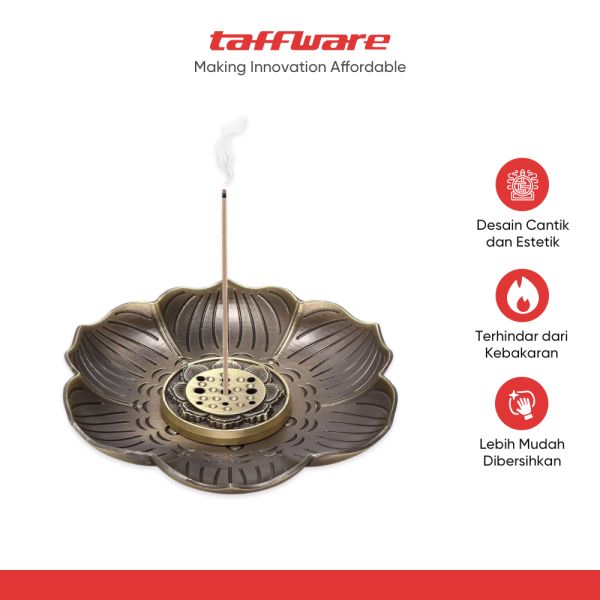 TaffHOME Tempat Dupa Plum Petal Incense Holder 9 Holes Zinc Alloy - XJ-9B