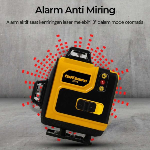Taffware Laser Level Green Beam 16 Lines 4D Leveling Ground and Wall - EU16