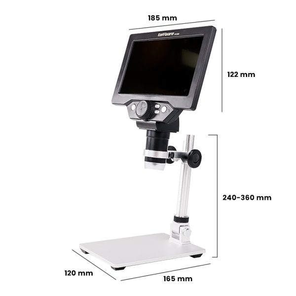 Taffware Mikroskop Digital 12MP 1200X Monitor 7 Inch with Metal Stand - G1200