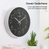 TaffHOME Jam Dinding Bulat Quartz Indoor Wall Clock Round Shape 29cm - MS30