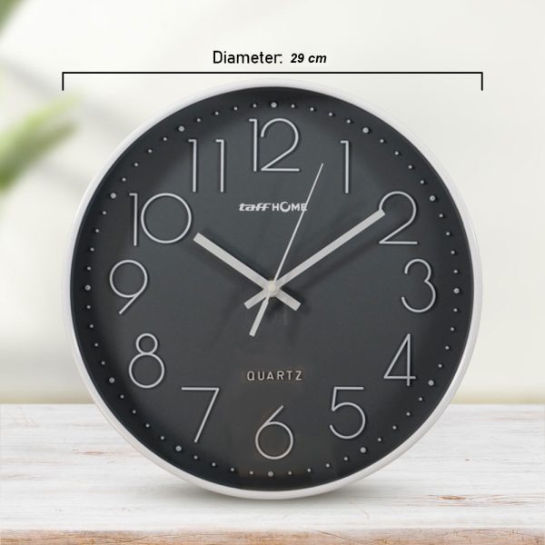 TaffHOME Jam Dinding Bulat Quartz Indoor Wall Clock Round Shape 29cm - MS30
