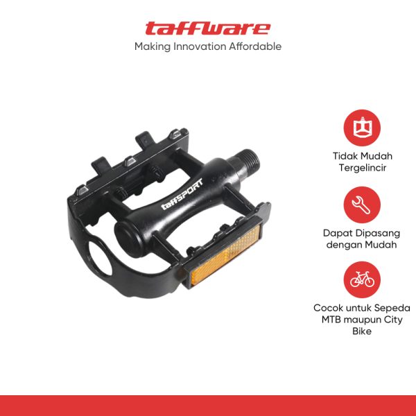 TaffSPORT Pedal Sepeda MTB Bike Anti-Slip Aluminum Alloy - M22