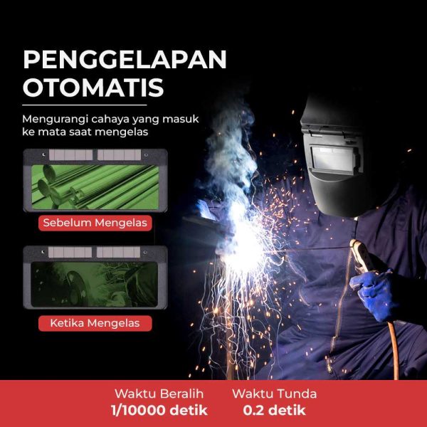 TaffGUARD Masker Las Auto Darkening Safety Mask Flat Flip - 5100B