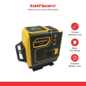 Taffware Laser Level Green Beam 12 Lines Self Leveling Ground and Wall - EU12