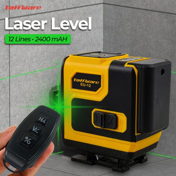 Taffware Laser Level Green Beam 12 Lines Self Leveling Ground and Wall - EU12