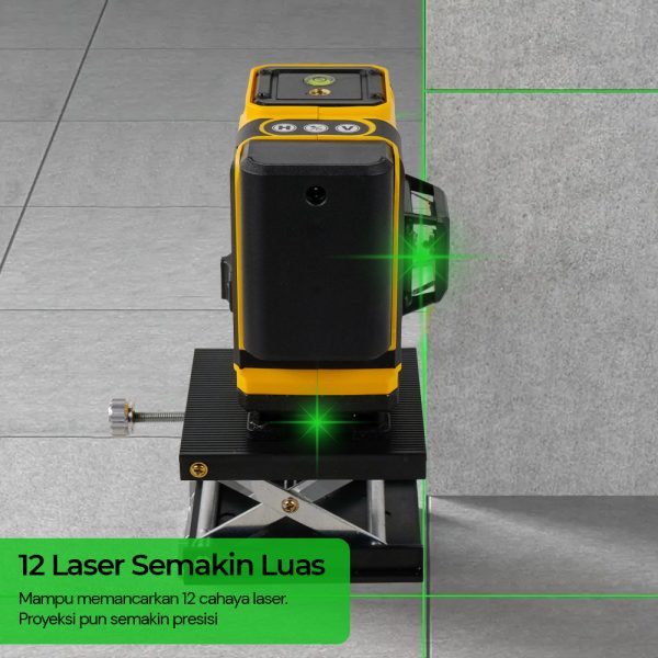 Taffware Laser Level Green Beam 12 Lines Self Leveling Ground and Wall - EU12