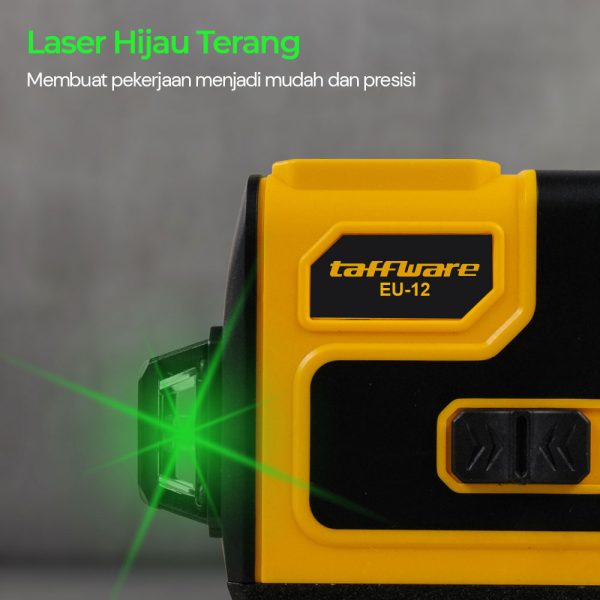 Taffware Laser Level Green Beam 12 Lines Self Leveling Ground and Wall - EU12