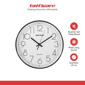 TaffHOME Jam Dinding Bulat Quartz Indoor Wall Clock Round Shape 29cm - MS30